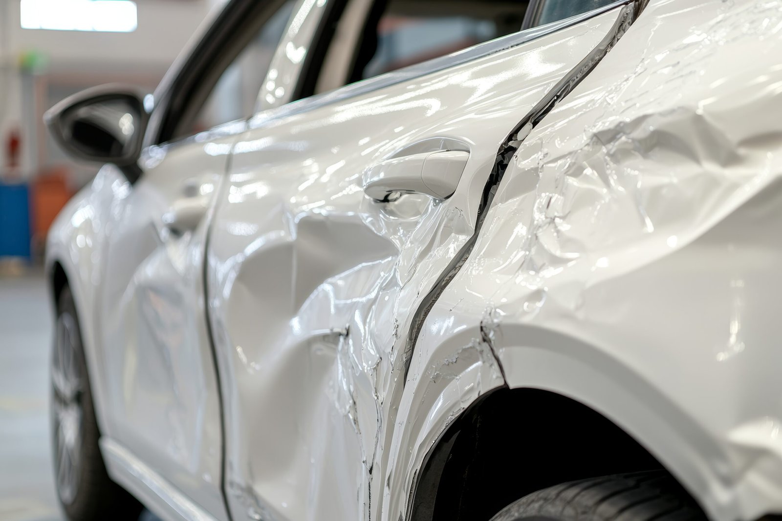 Home transformative auto body repair before after damage restoration white car shop